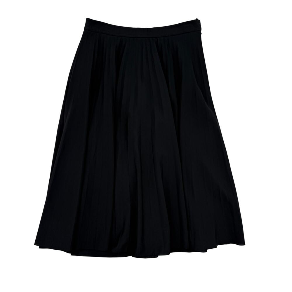 Burberry Uniform Sunburst Pleated Midi Skirt Black US 4 Minimal Luxury